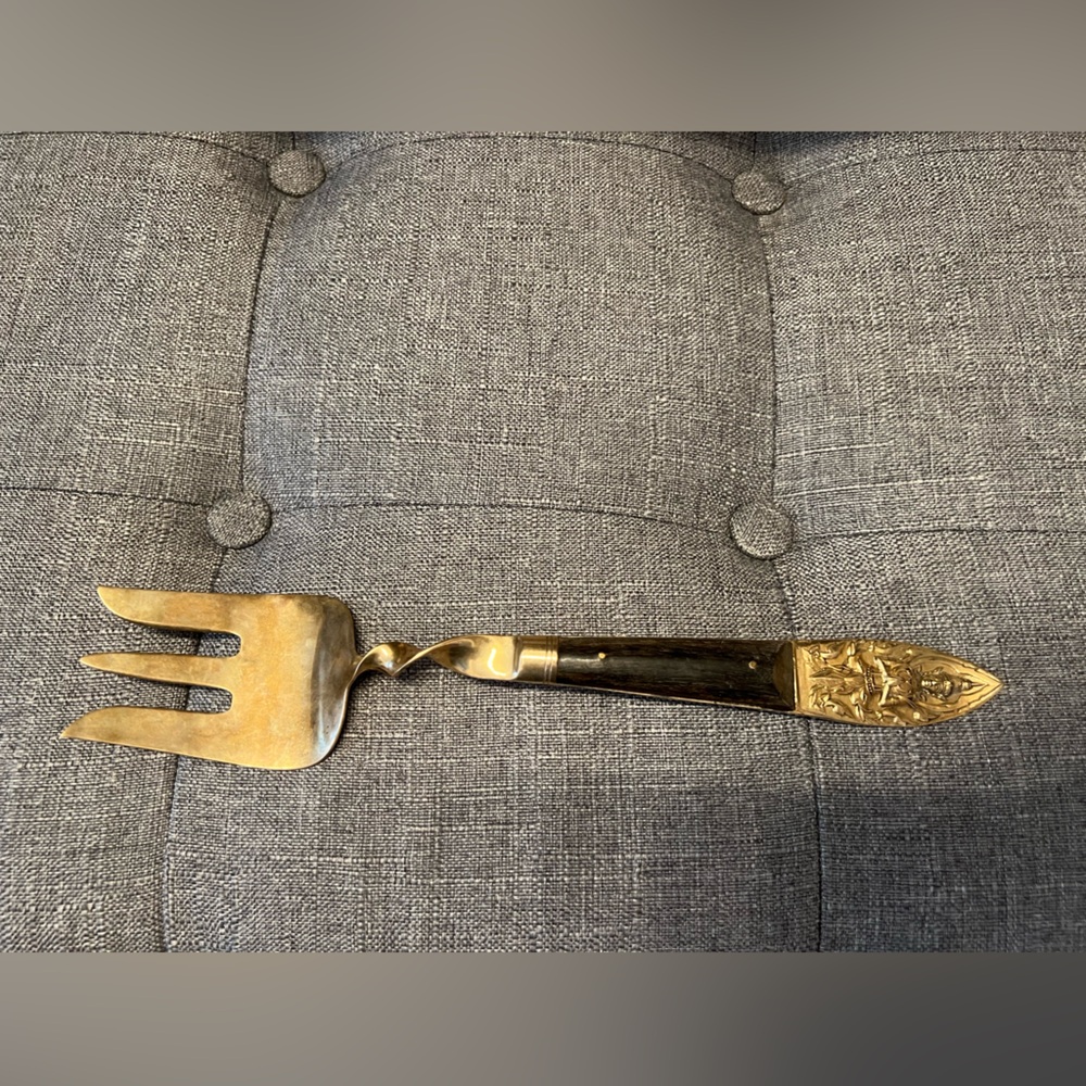 Vintage Art Brass Serving Fork